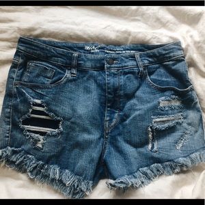 Distressed Denim Shorts